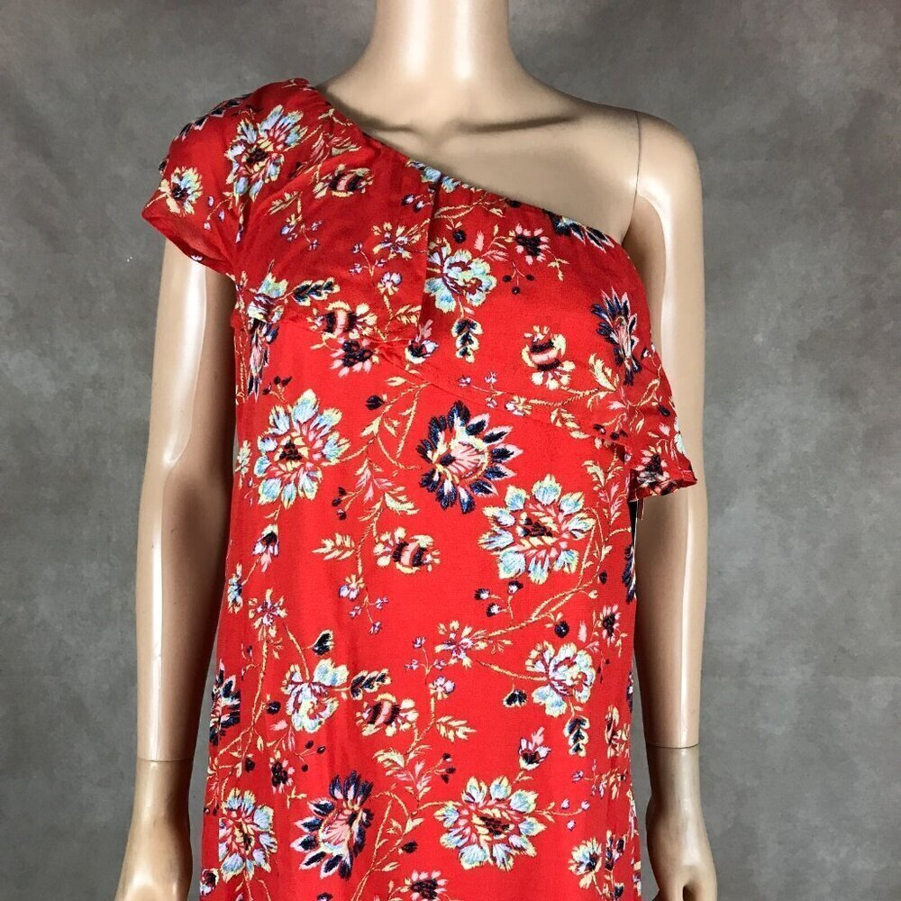 SEQUIN HEARTS Orange Floral One Shoulder Mini Dress NWT SMALL - Picture 5 of 7